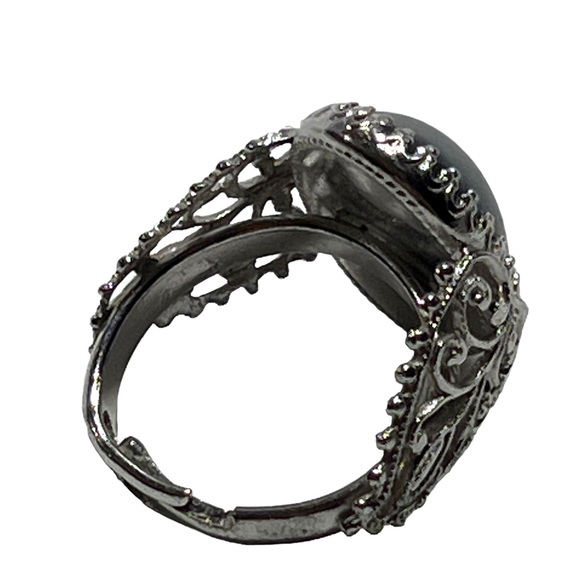 VINTAGE 1950s Faux gemstone & silver Ring JUDY LEE Label NEVER WORN Adjustable - Picture 8 of 16